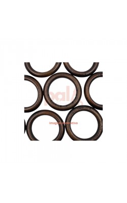 ARGOLA DE MADEIRA 3,8CM MARROM 6PC