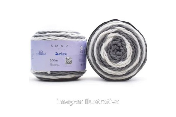 FIO CISNE SMART 100G CINZA BRANCO