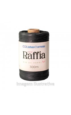 FIO DE PAPEL RAFFIA COATS PRETO 300M