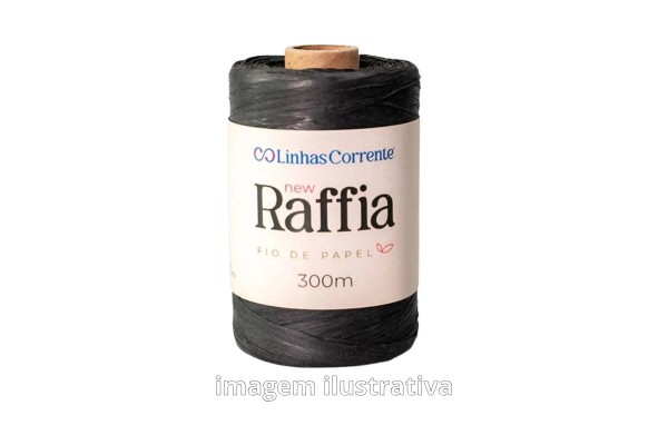 FIO DE PAPEL RAFFIA COATS PRETO 300M