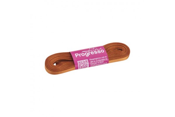 FITA DE CETIM PROGRESSO 7MM COM 10MTS CARAMELO