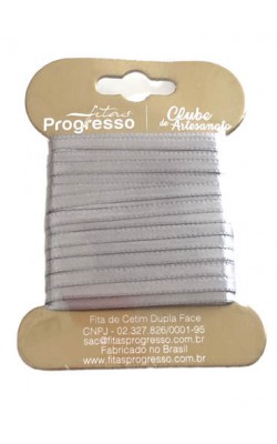 FITA DE CETIM PROGRESSO 000 COM 10 MTS CINZA