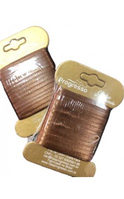 FITA DE CETIM PROGRESSO 000 COM 10 MTS MARROM