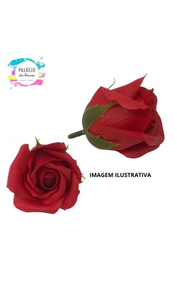 ROSA ARTIFICIAL PARA MESA POSTA VERMELHA 1 UNIDADE
