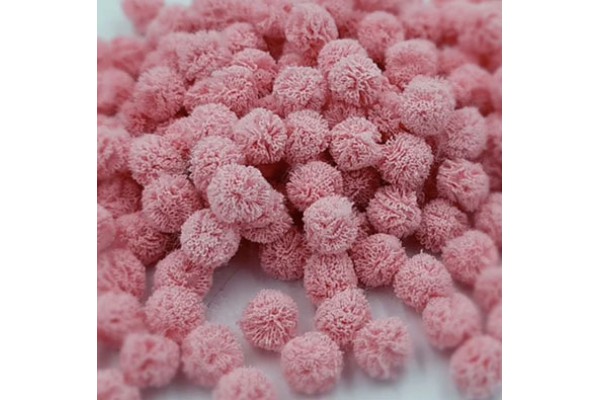 POMPOM FRU FRU DE MALHA COM 200 UNIDADES ROSA CLARO