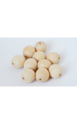 BOLA DE MADEIRA CONTAS COR NATURAL DE 30MM COM 480G