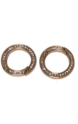 ARGOLA MOSQUETAO DE METAL OURO COM STRASS COM 2 UNIDADES