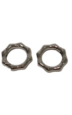 MOSQUETAO ARGOLA BAMBU METAL NIQUEL 30MM 2 UNIDADES