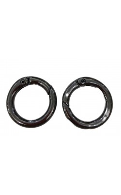 MOSQUETAO CIRCULAR GRAFITE 40MM COM DUAS UNIDADES