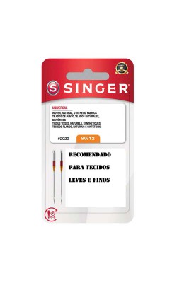 AGULHA PARA MAQUINA SINGER 2 PECAS 80/12