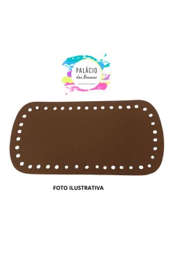 FUNDO PARA BOLSA CROCHE COURO SINTETICO P CARAMELO