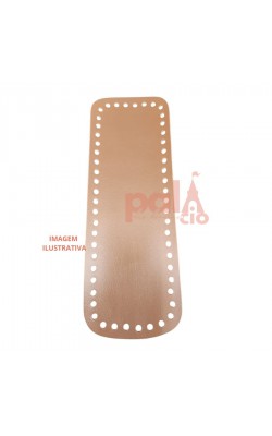 FUNDO PARA BOLSA CROCHE COURO SINTETICO G CARAMELO COM 54 FUROS