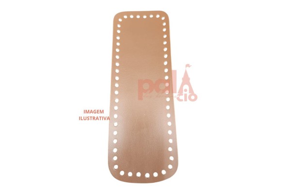 FUNDO PARA BOLSA CROCHE COURO SINTETICO G CARAMELO COM 54 FUROS