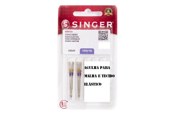 AGULHA PARA MAQUINA SINGER 2 PECAS 100/16