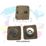 BOTAO IMANTADO NIQUELADO 18MM COM COURO BEGE