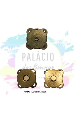 BOTAO IMA COLCHETE OURO VELHO 18MM