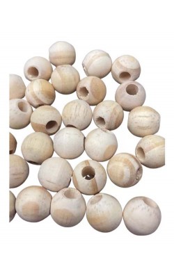 BOLA DE MADEIRA ESFERA 25MM NATURAL COM 06 PECAS