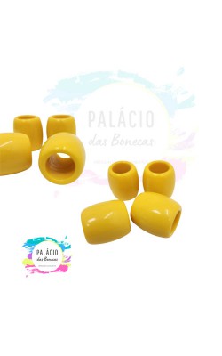 PASSANTE DE RESINA AMARELO OURO  COM 4 UNIDADES 