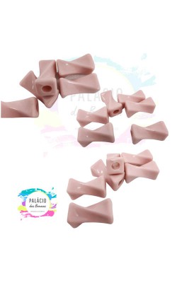 PASSANTE DE RESINA TORCIDO ROSA CANDY  COM 6 UNIDADES 