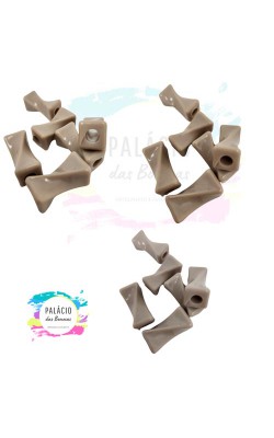 PASSANTE DE RESINA TORCIDO NUDE  COM 6 UNIDADES 