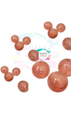 PASSANTE DE RESINA BOLA ROSA ANTIGO COM 4 UNIDADES 