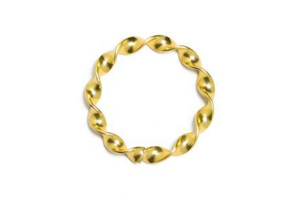 ARGOLA ALUMINIO TORCIDA ACHATADA OURO 45MM COM 2 PECAS