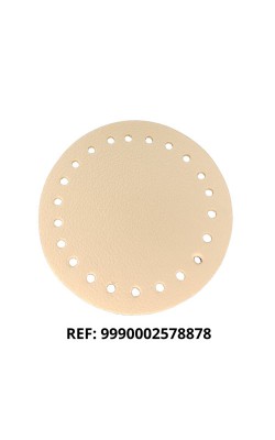 FUNDO PARA BOLSA CROCHE REDONDO P 10CM BEGE