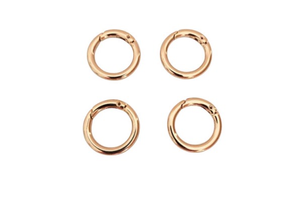 ARGOLA MOSQUETAO REDONDO ARTICULADO DOURADO 20MM COM 2PECA