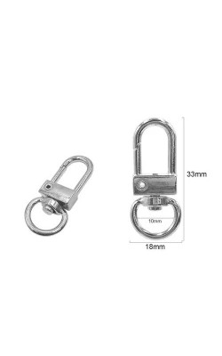 MOSQUETAO NIQUELADA 33MM 1 UNIDADE