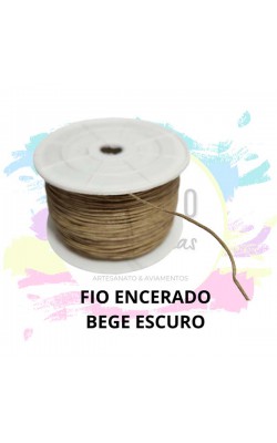 FIO ENCERADO ALGODAO 1MM BEGE ESCURO 100MTS