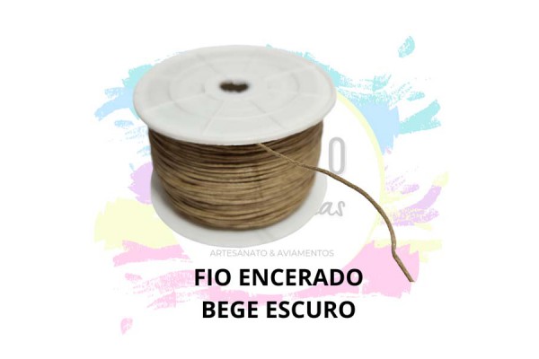 FIO ENCERADO ALGODAO 1MM BEGE ESCURO 100MTS