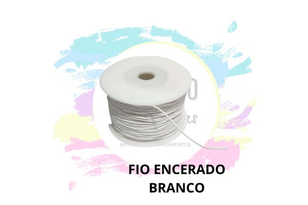 FIO ENCERADO ALGODAO 1MM BRANCO 100MTS
