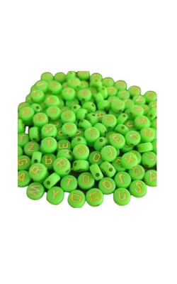 ENTREMEIO DE LETRAS AVULSAS VERDE COM DOURADO COM 20G