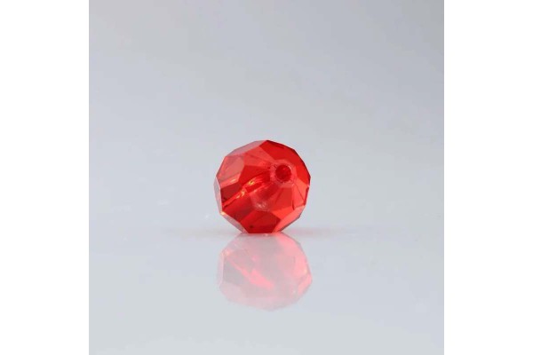 BOLA DE CRISTAL ACRILICO VERMELHO 6MM COM 20 GR