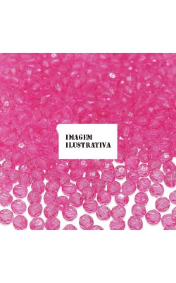 BOLA DE CRISTAL ACRILICO ROSA 6MM COM 20 GR