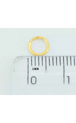 ARGOLA DE METAL COM ABERTURA 5MM DOURADA COM 20G