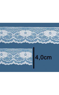 RENDA COM ELASTANO LARG 4CM 50MT BRANCO