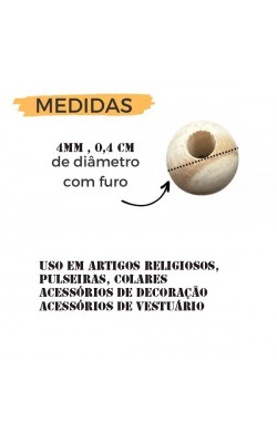 BOLA DE MADEIRA CONTAS 4MM COM 15G