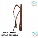 ALCA OMBRO 2X65 CM BOTAO PRESSAO OURO CARAMELO