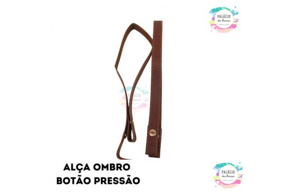 ALCA OMBRO 2X65 CM BOTAO PRESSAO OURO CARAMELO