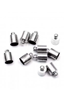 TERMINAL PARA BOLSA CILINDRO 12MM COM 4 PECAS NIQUEL