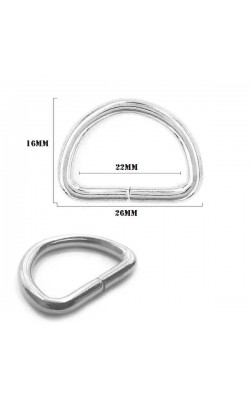 MEIA ARGOLA DE METAL NIQUEL 22MM COM 10 PECAS