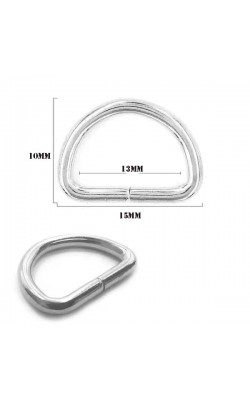 MEIA ARGOLA DE METAL NIQUEL 13MM COM 10 PECAS