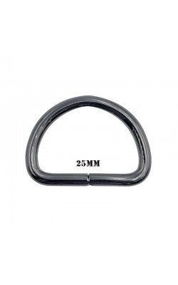 MEIA ARGOLA DE METAL GRAFITE 25MM COM 8 PECAS