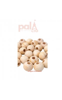 BOLA DE MADEIRA BOCA LARGA 20MM COM 20 PECAS