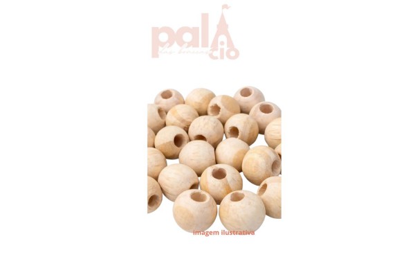 BOLA DE MADEIRA BOCA LARGA 20MM COM 20 PECAS