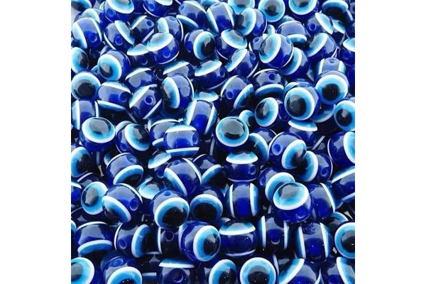 OLHO GREGO 8MM AZUL COM 20 UNIDADES