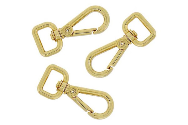 MOSQUETAO LAGOSTA BASE RETA 30MM DOURADO COM 2 PECAS