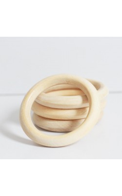 ARGOLA DE MADEIRA 5,8CM COR NATURAL 100 PC