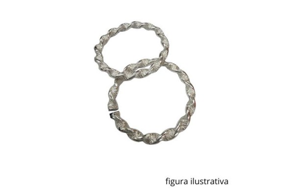 ARGOLA PARA MONTAGEM 40MM TORCIDA NIQUEL 02 PECA